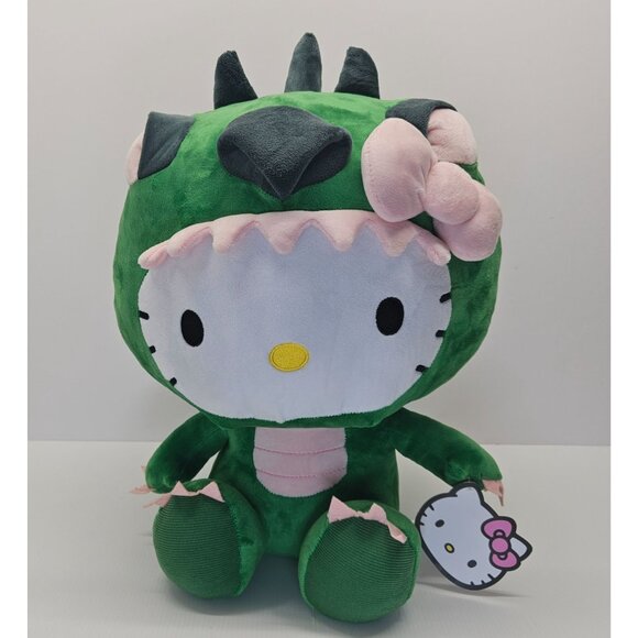 Sanrio Hello Kitty Plush Green Dragon Costume 17 Inch Jumbo Stuffed Toy - Picture 3 of 8